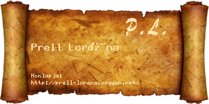 Prell Loréna névjegykártya